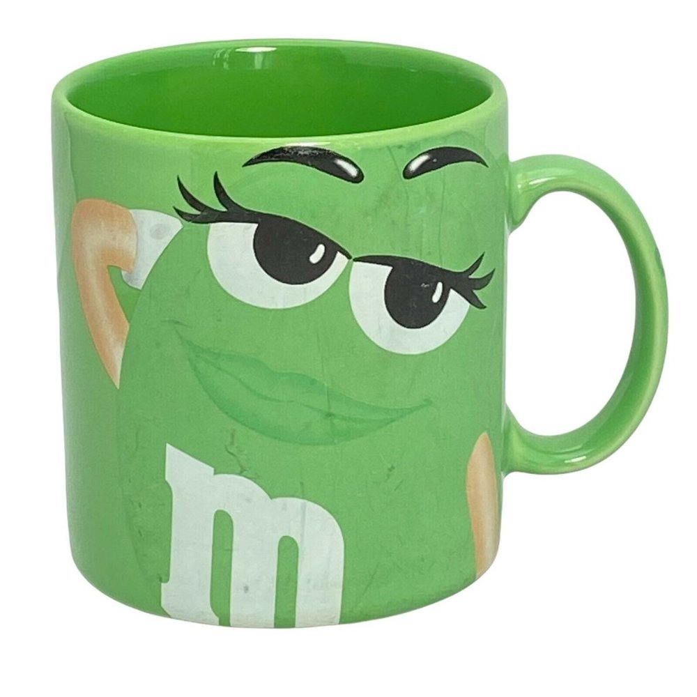 M&M World Mars Green Lady Coffee Mug Ceramic Oversized 16 oz Preowned
